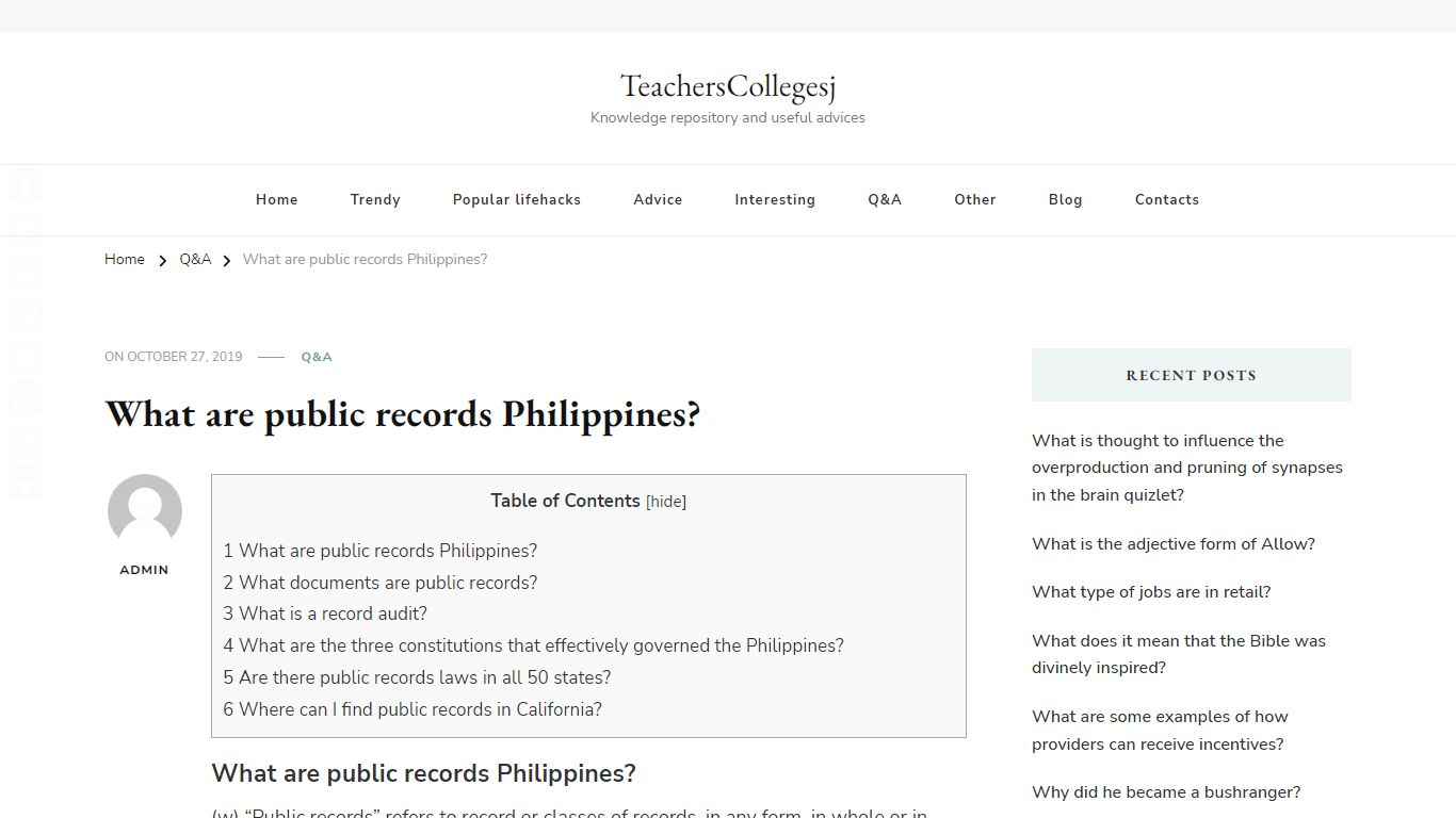 What are public records Philippines? – TeachersCollegesj